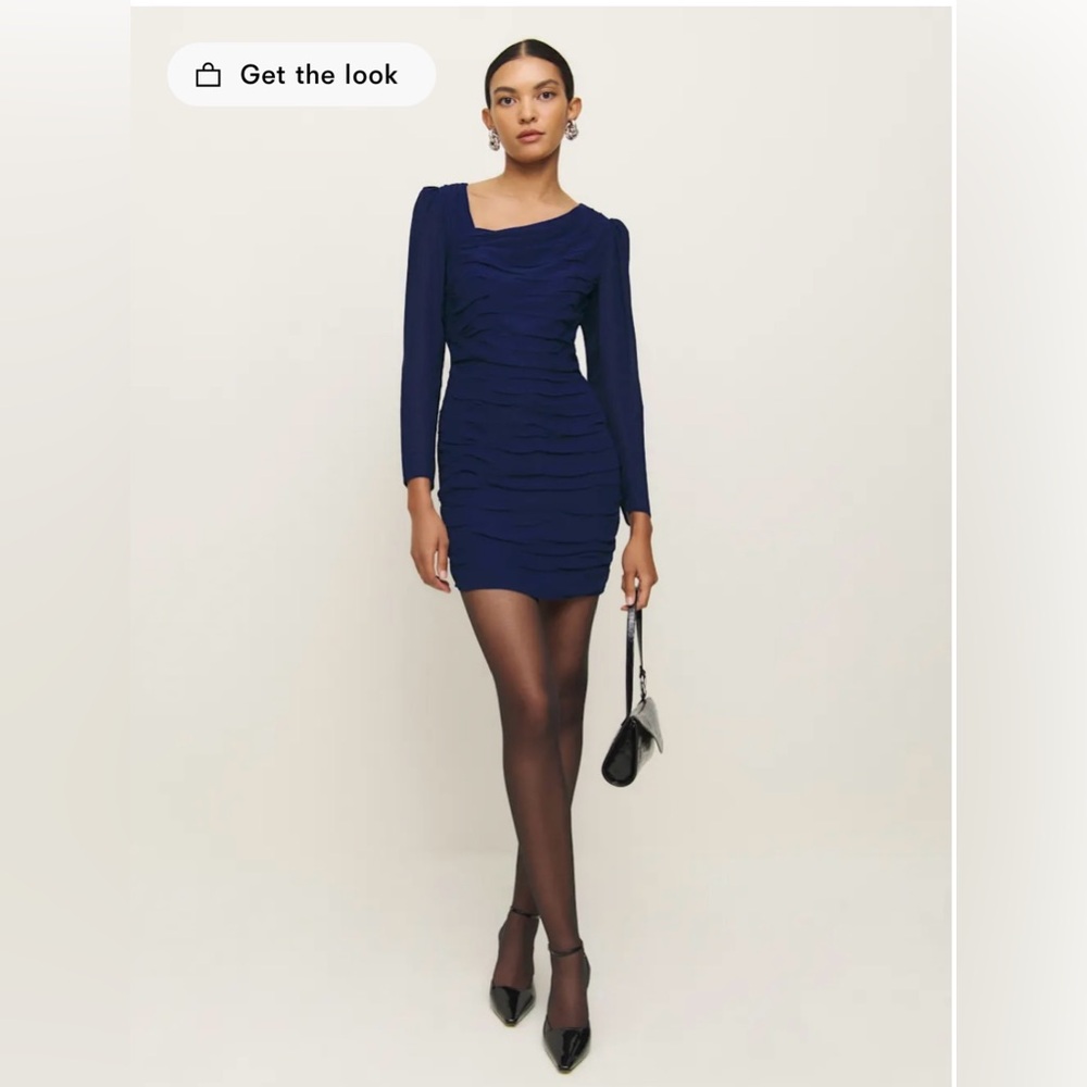 Reformation Lorene Dress Blue - Size 0